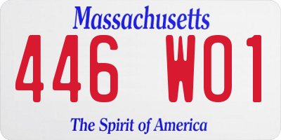 MA license plate 446WO1
