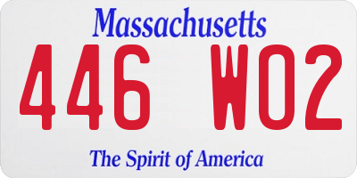 MA license plate 446WO2