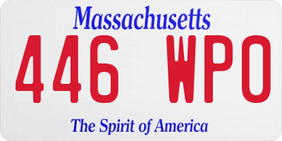 MA license plate 446WP0