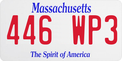 MA license plate 446WP3