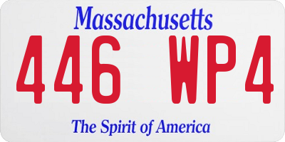MA license plate 446WP4