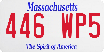 MA license plate 446WP5