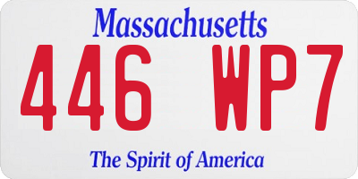 MA license plate 446WP7