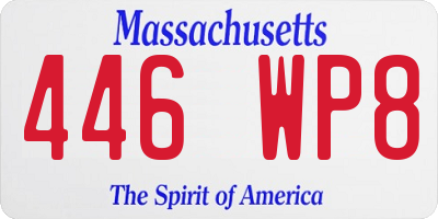 MA license plate 446WP8