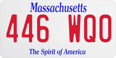 MA license plate 446WQ0