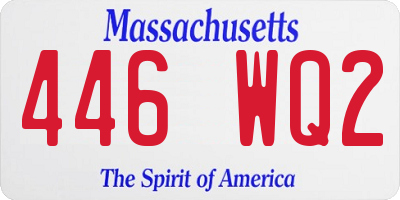 MA license plate 446WQ2