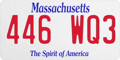 MA license plate 446WQ3