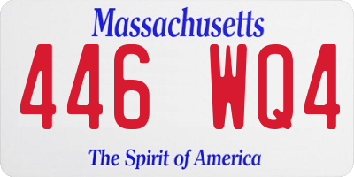 MA license plate 446WQ4