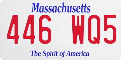MA license plate 446WQ5