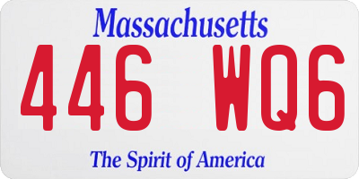 MA license plate 446WQ6