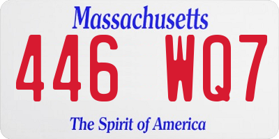 MA license plate 446WQ7