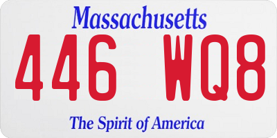 MA license plate 446WQ8