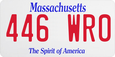 MA license plate 446WR0