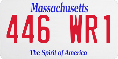 MA license plate 446WR1