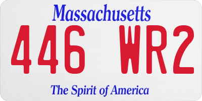MA license plate 446WR2