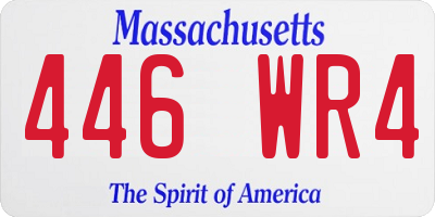 MA license plate 446WR4