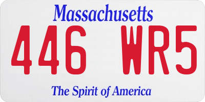 MA license plate 446WR5