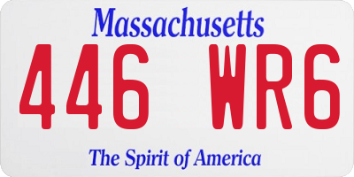 MA license plate 446WR6