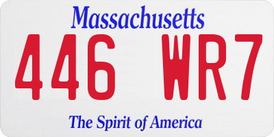 MA license plate 446WR7