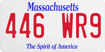 MA license plate 446WR9
