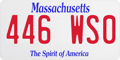 MA license plate 446WS0