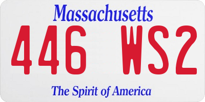 MA license plate 446WS2
