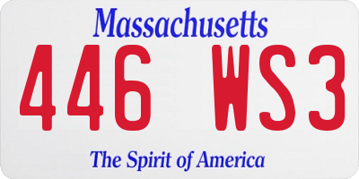 MA license plate 446WS3