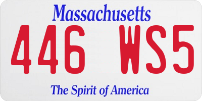 MA license plate 446WS5