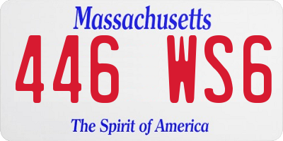 MA license plate 446WS6