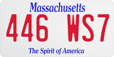 MA license plate 446WS7