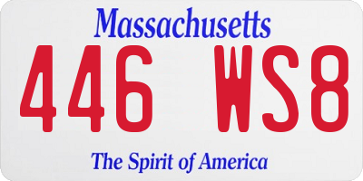 MA license plate 446WS8