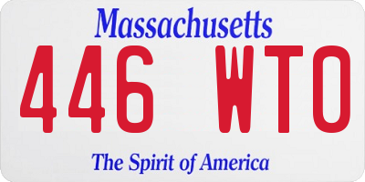 MA license plate 446WT0