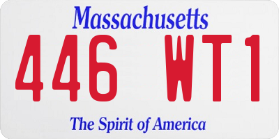 MA license plate 446WT1