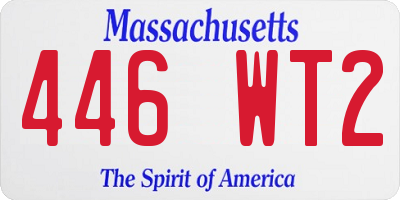MA license plate 446WT2