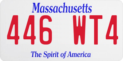 MA license plate 446WT4