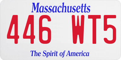 MA license plate 446WT5