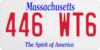 MA license plate 446WT6