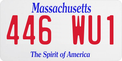 MA license plate 446WU1