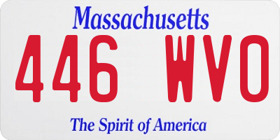 MA license plate 446WV0