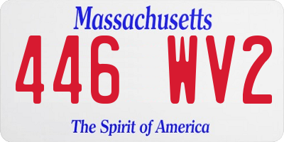 MA license plate 446WV2
