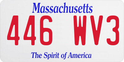 MA license plate 446WV3