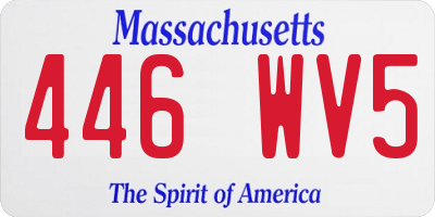 MA license plate 446WV5
