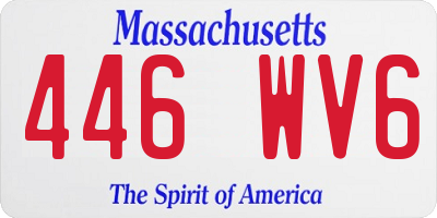 MA license plate 446WV6