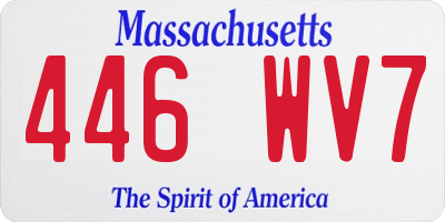 MA license plate 446WV7