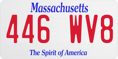 MA license plate 446WV8