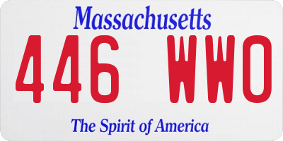 MA license plate 446WW0