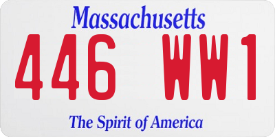 MA license plate 446WW1