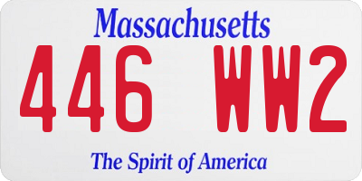 MA license plate 446WW2