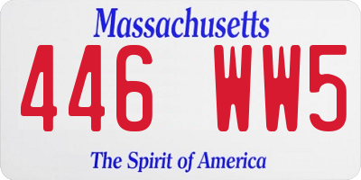 MA license plate 446WW5