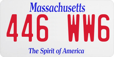 MA license plate 446WW6